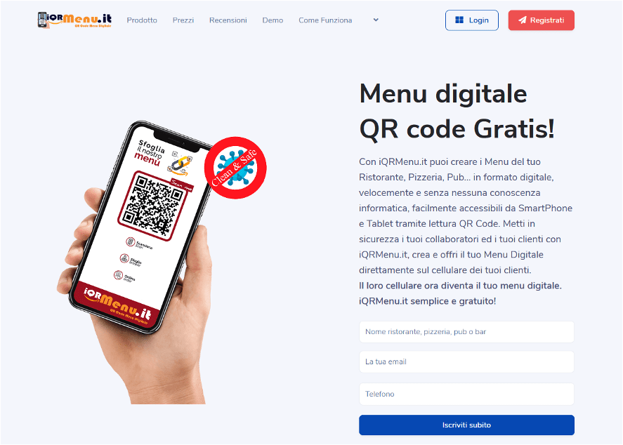 iQRMenu.it Menu digitale QR code per ristoranti